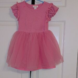 Cat & Jack Pink Tulle Dress with Ruffled Sleeves
